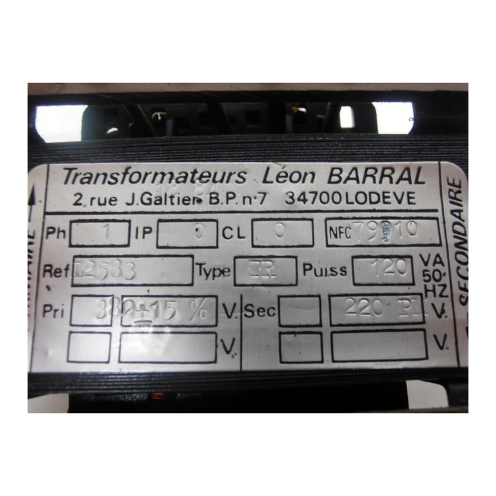 Léon Barral TR 120 V Transformer