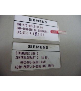 Baugruppenträger Siemens 6FC5100 0AB01 0AA1