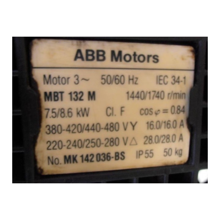 Motor principal ABB MBT 132 m para Pfauter P400
