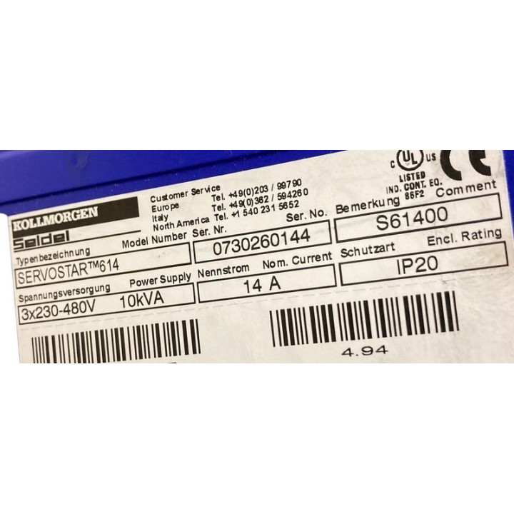 Achsantrieb KOLLMORGEN SERVO STAR 614 14A