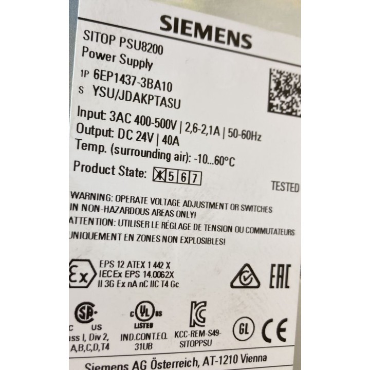 Alimentation SIEMENS 6EP1437-3BA10 24V