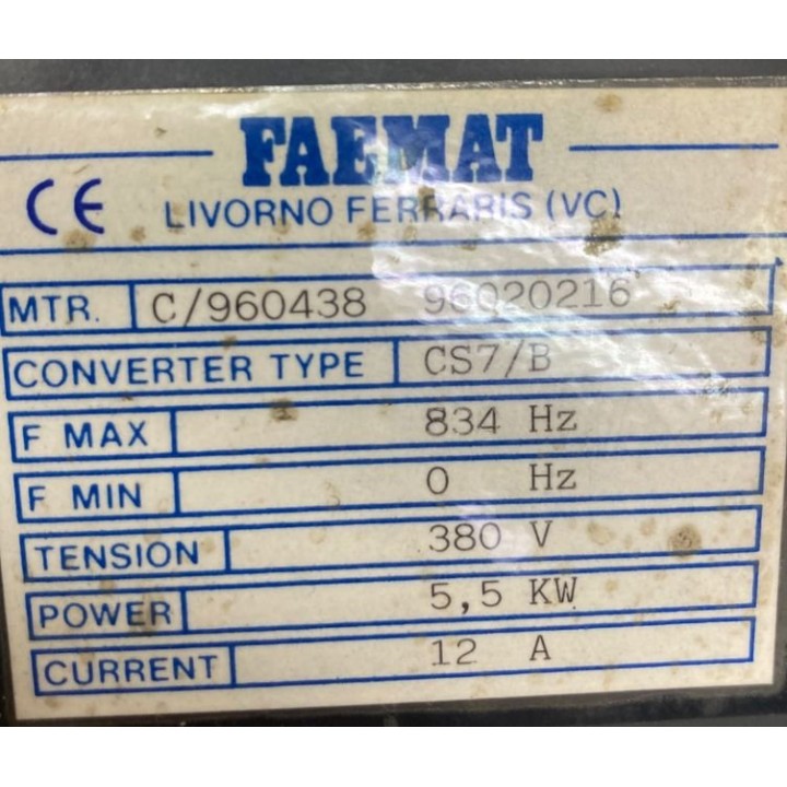 FAEMAT CS7/B 5,5 kW 12A servo drive