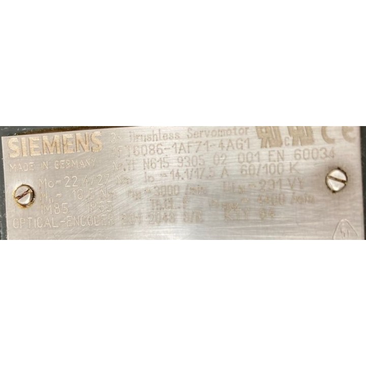 Motor sin cepillos SIEMENS 1FT6086-1AF71-4AG1