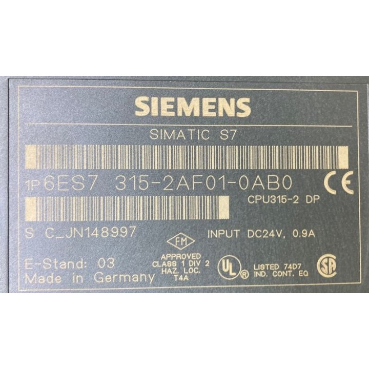 SIMATIC S7 SIEMENS 6ES7315-2AF01-0AB0