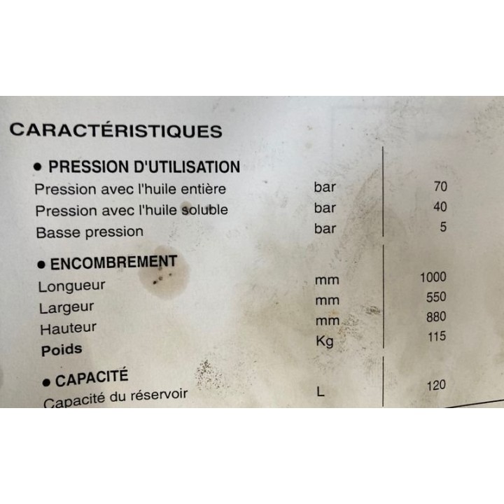Bac lubrifiant haute pression HYDRO FLUID UGV 2001