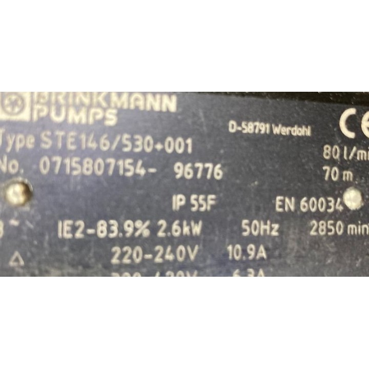 Pompe immergée BRINKMANN STE146/530+001 80l/min