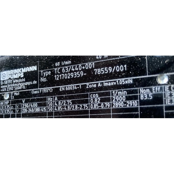 Pompe BRINKMANN TC 63/440+001 60l/min