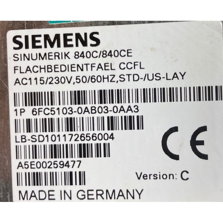 SIEMENS 6FC5103-0AB03-0AA3 FLACHBEDIENTFAEL