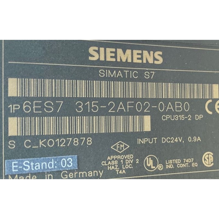 SIMATIC S7-300 SIEMENS 6ES7315-2AF02-0AB0