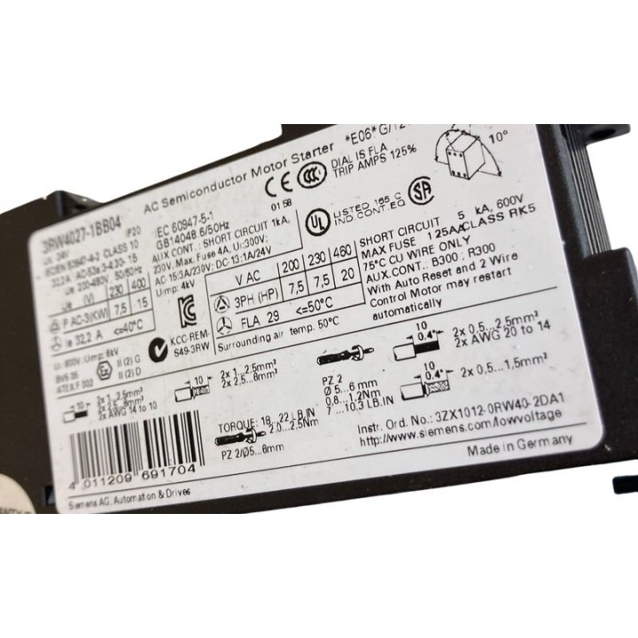 Demareur SIEMENS 3RW4027-1BB04