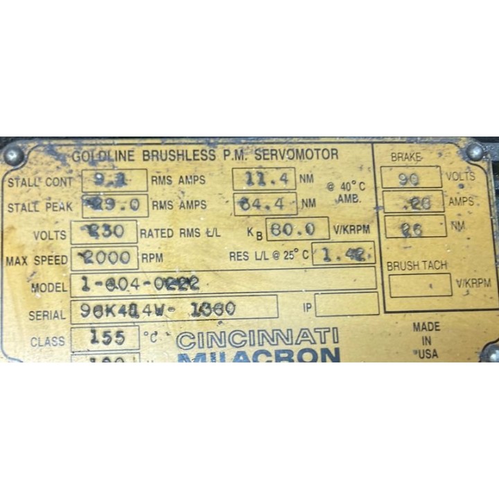 SERVOMOTEUR CINCINATTI MILACRON 1-004-0222