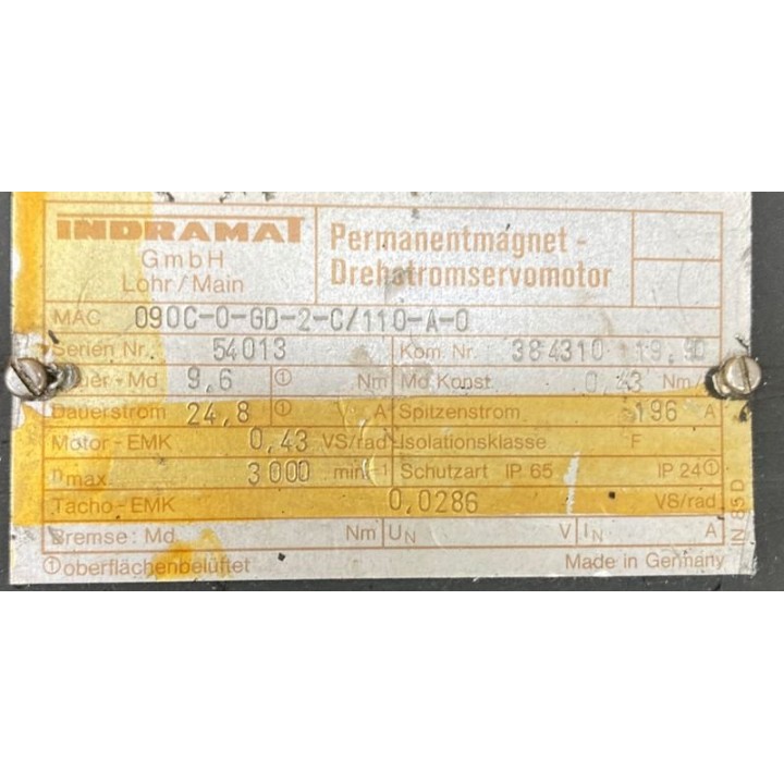 Moteur INDRAMAT MAC090C-0-GD-2-C/110-A-0