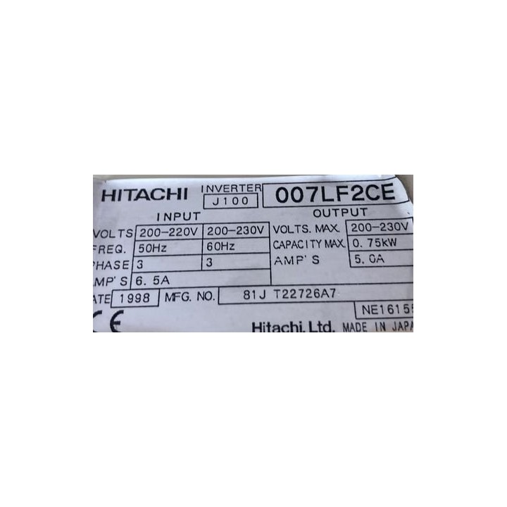 INVERTER HITACHI J100-A 007LF2CE