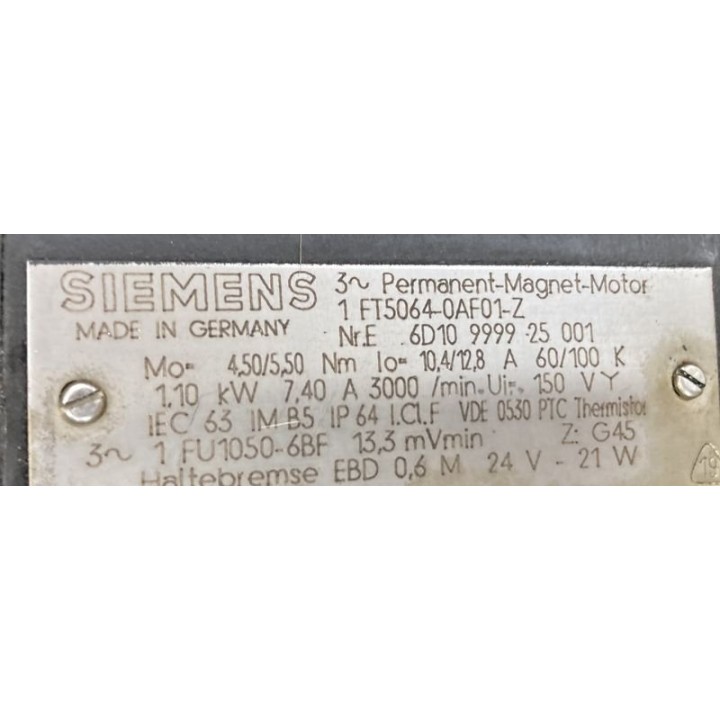 Moteur d'axe SIEMENS 1FT5064-0AF01-Z Z:G45
