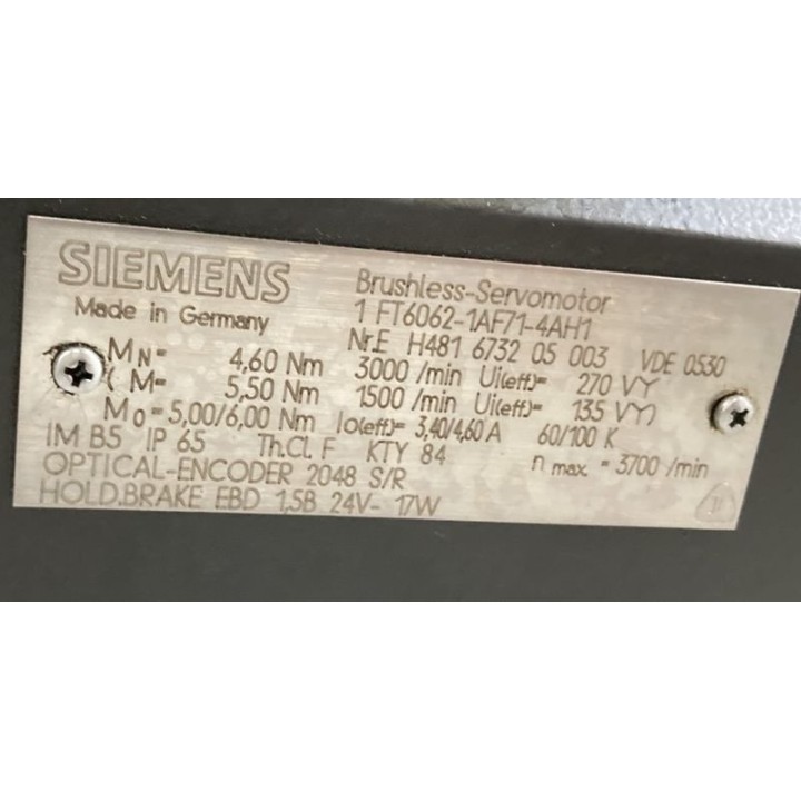 Moteur SIEMENS 1FT6062-1AF71-4AH1