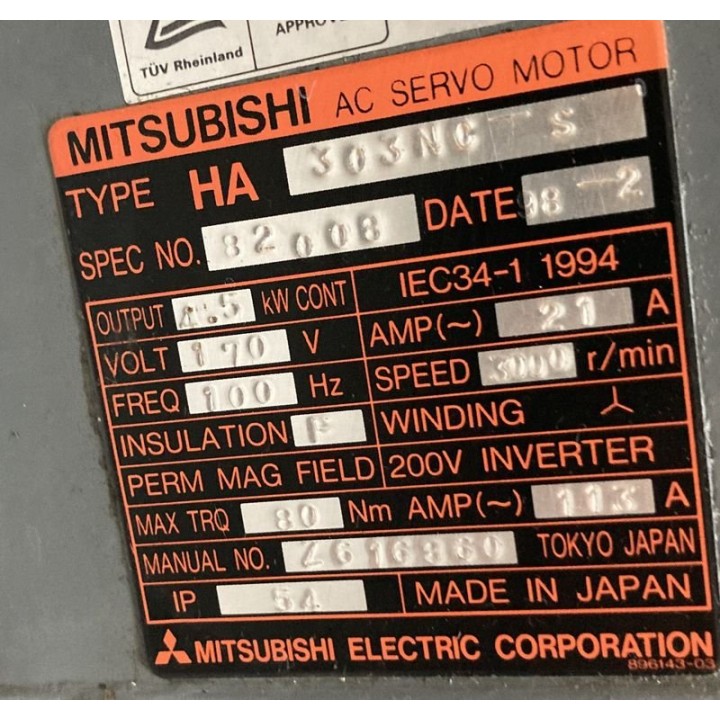 Moteur MITSUBISHI HA303NC-S avec codeur MITSUBISHI OSE104