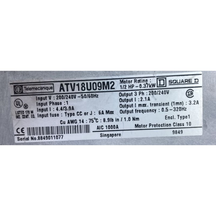 Variateur TELEMECANIQUE ATV18U09M2