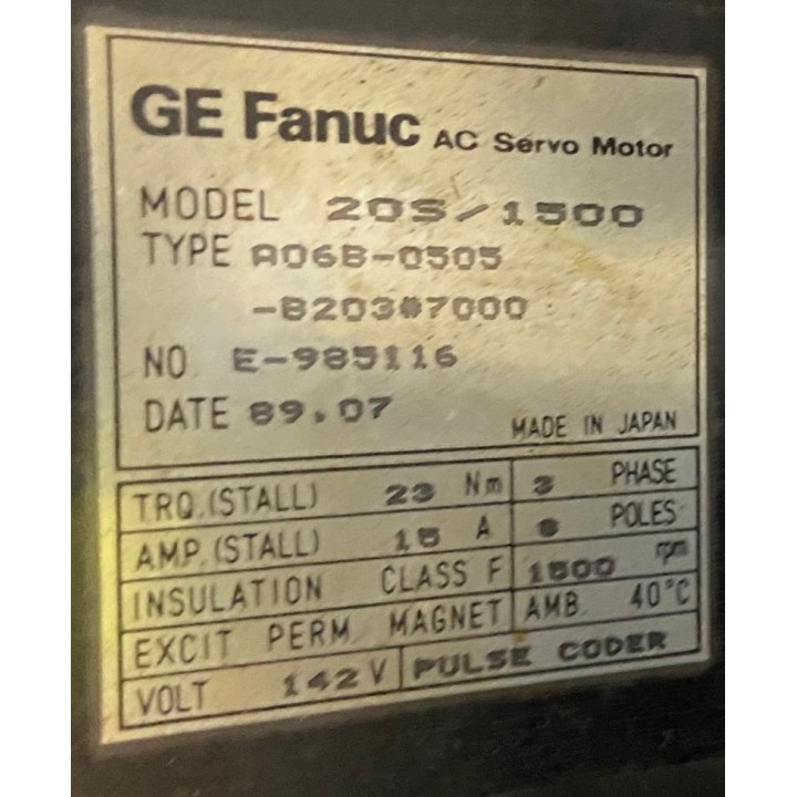 Moteur-frein FANUC A06B-0505-B203 model 20S/1500