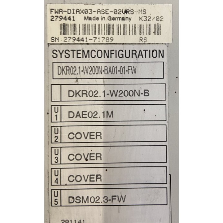 Variateur REXROTH INDRAMAT DKR02.1-W200N-BA01-01-FW