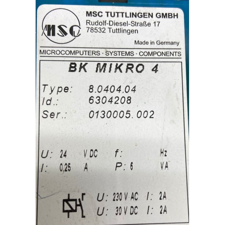 MSC TUTTLINGEN BK MIKRO 4 TYPE 8.0404.04