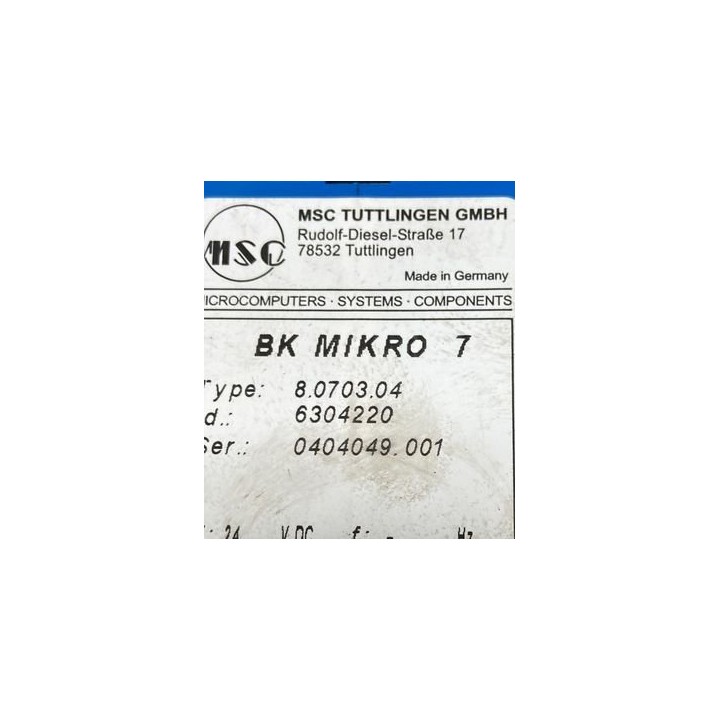MSC TUTTLIGEN BK MIKRO 7 TYPE 8.0703.04