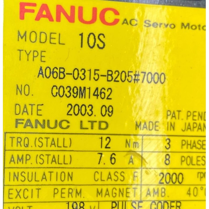 MOTEUR FANUC 10S FANUC A06B-0315-B205