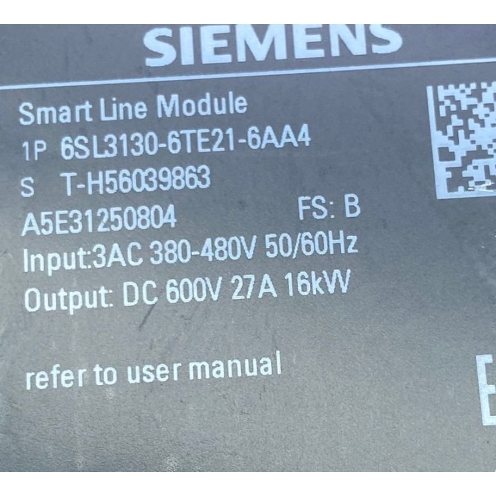 Smart line module SIEMENS 6SL3130-6TE21-6AA4