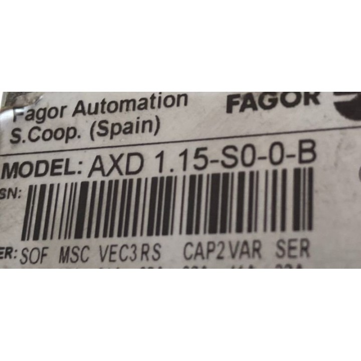 Variateur FAGOR AXD 1.15-S0-0-B