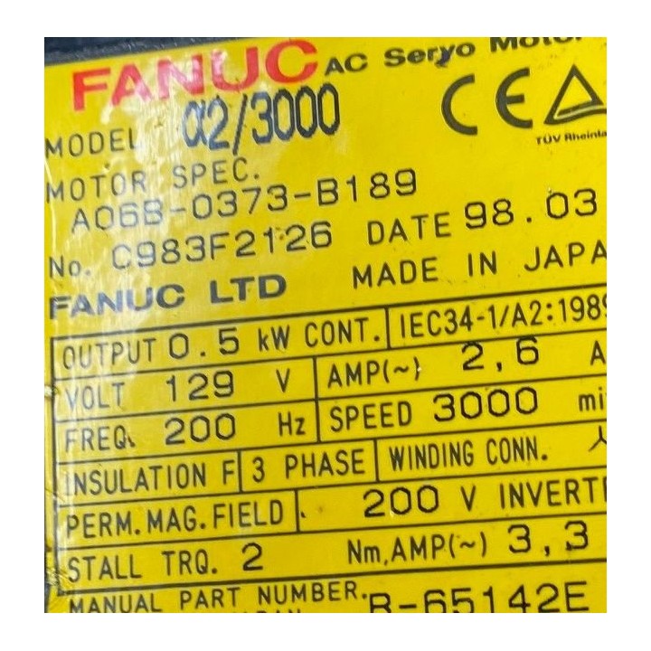 Moteur FANUC A06B-0373-B189 avec codeur FANUC A860-0370-T012