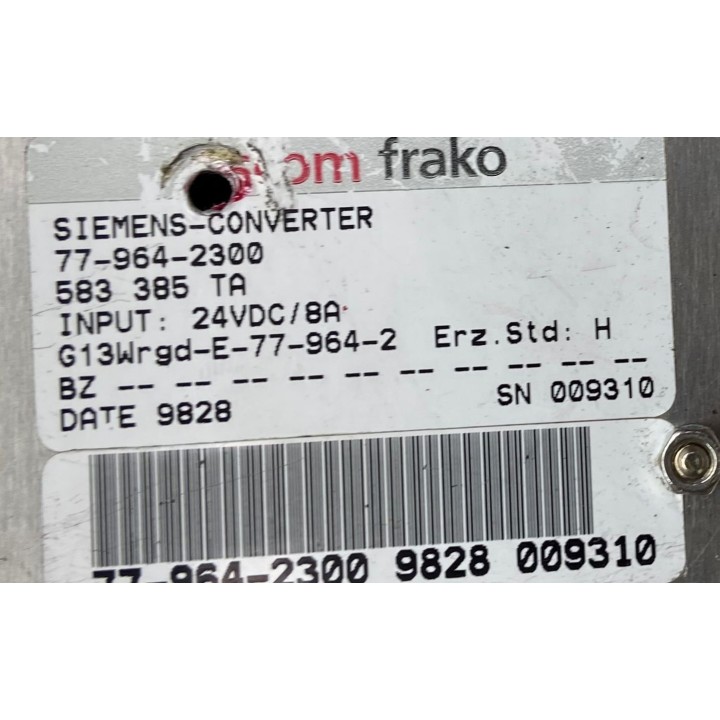 Pupitre SINUMERIK 840D SIEMENS 6FC5203-0AB20-1AA0 avec SIEMENS 6FC5210-0DA20-2AA1 et SIEMENS 77-964-2300