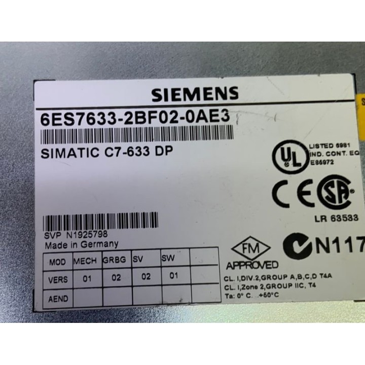 SIMATIC C7-633 DP SIEMENS 6ES7633-2BF02-0AE3