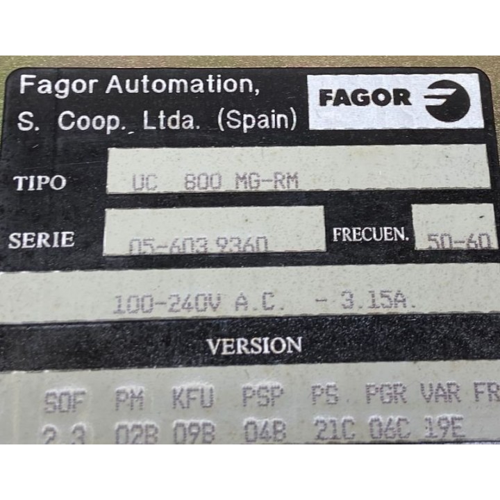 CNC FAGOR UC 800 MG-RM