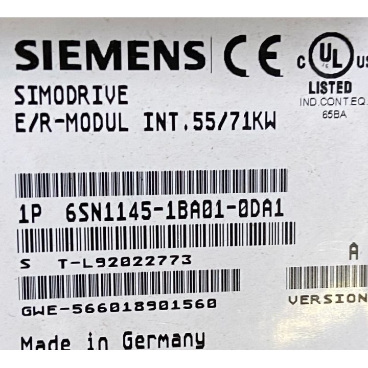 SIMODRIVE 55/71KW SIEMENS 6SN1145-1BA01-0DA1