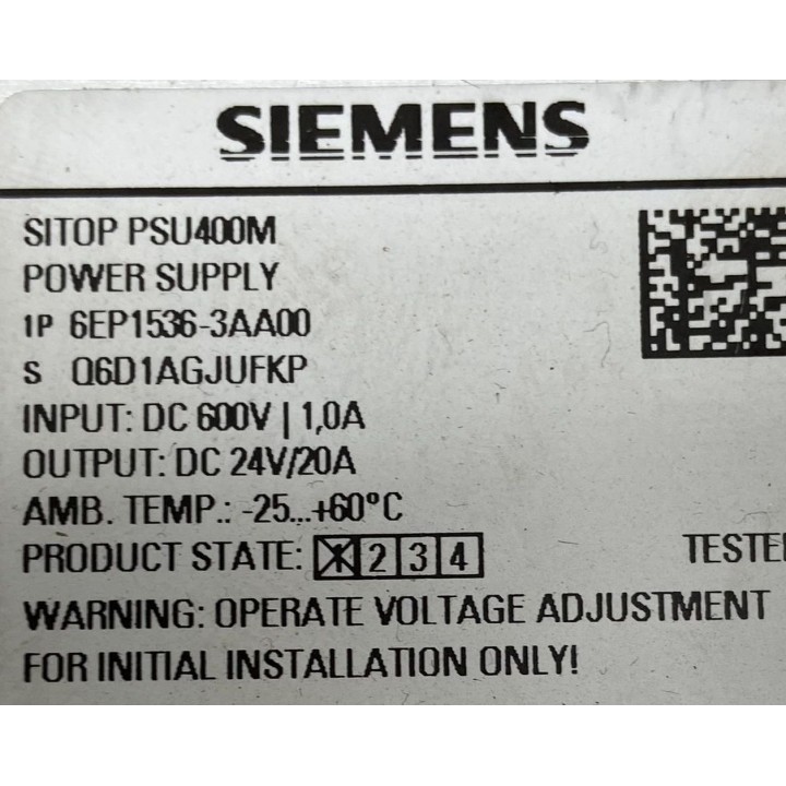 Alimentation SIEMENS 6EP1536-3AA00 24V 20A