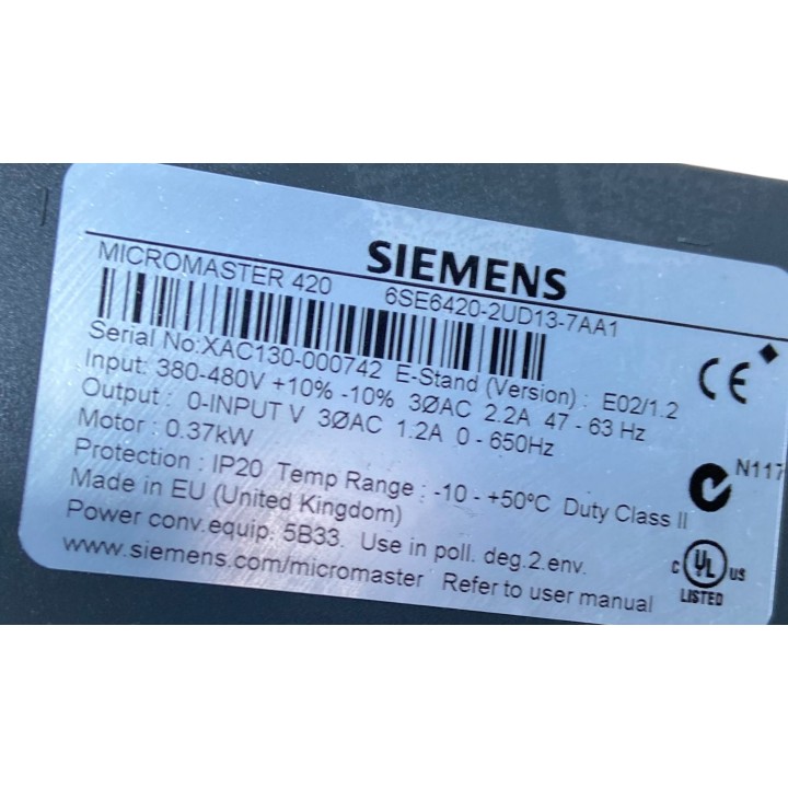 MICROMASTER 420 SIEMENS 6SE6420-2UD13-7AA1