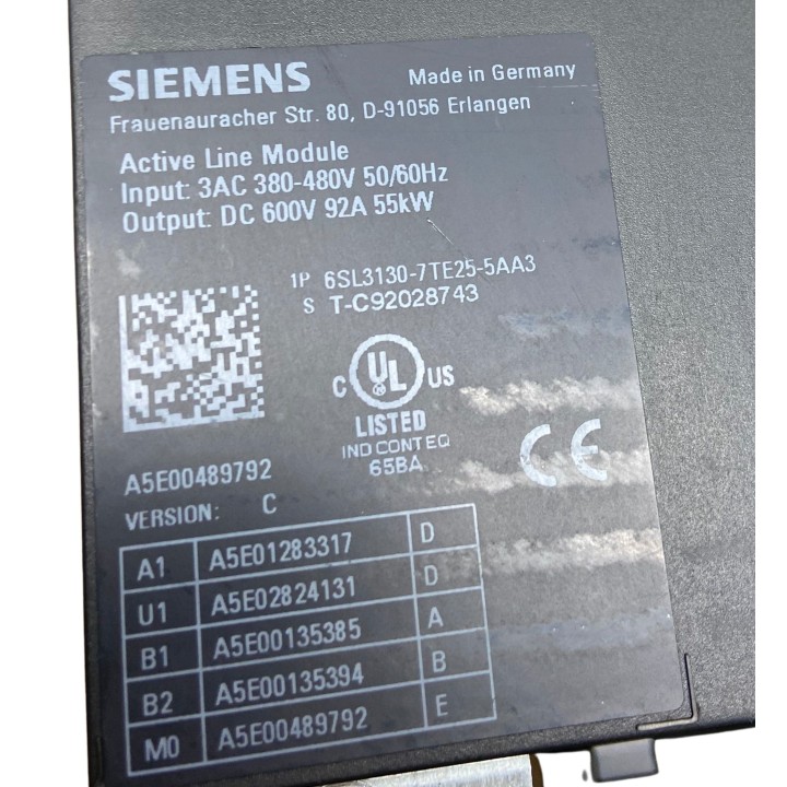 ACTIVE LINE MODULE SIEMENS 6SL3130-7TE25-5AA3