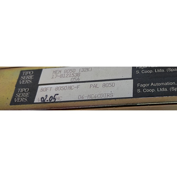 Carte FAGOR CPU 8050 VERS.18A