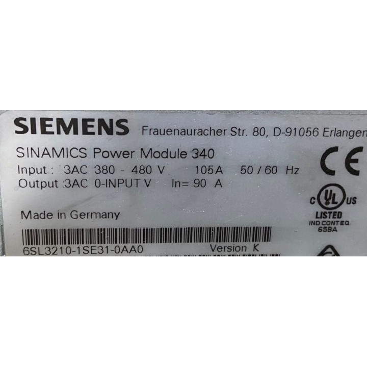Variateur SINAMICS power module 340 SIEMENS 6SL3210-1SE31-0AA0