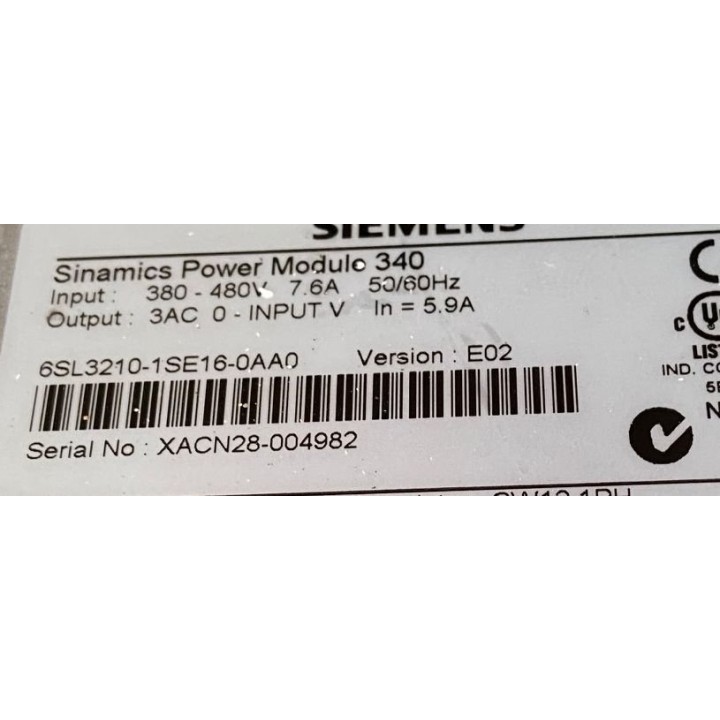 SINAMICS power module 340 SIEMENS 6SL3210-1SE16-0AA0