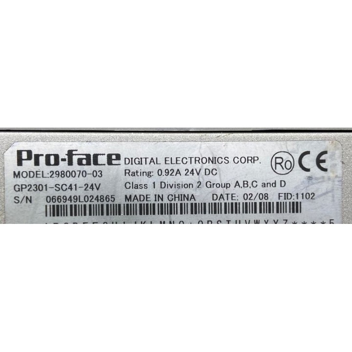Ecran Pro-face 2980070-03 GP2301-SC41-24V
