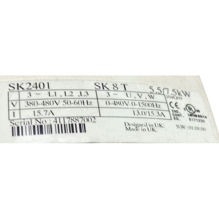 Variateur LEROY SOMER SK2401 SK8T 5.5/7.5kW