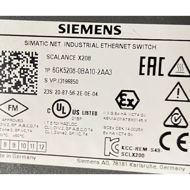SIMATIC NET INDUSTRIAL ETHERNET SWITCH SIEMENS 6GK5208-0BA10-2AA3