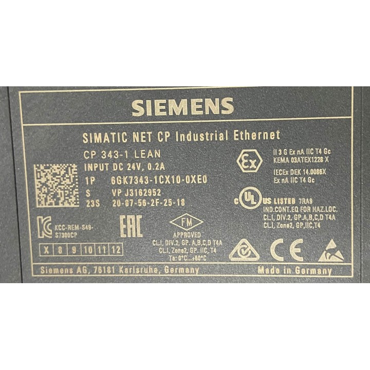 SIMATIC NET CP industriel ethernet CP 341-1 LEAN SIEMENS 6GK7343-1CX10-0XE0