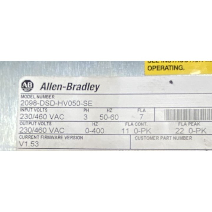 Variateur Allen Bradley 2098-DSD-HV050-SE