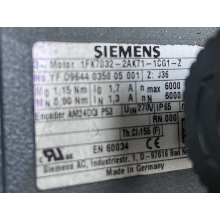 Moteur SIEMENS 1FK7032-2AK71-1CG1-Z Z: J36