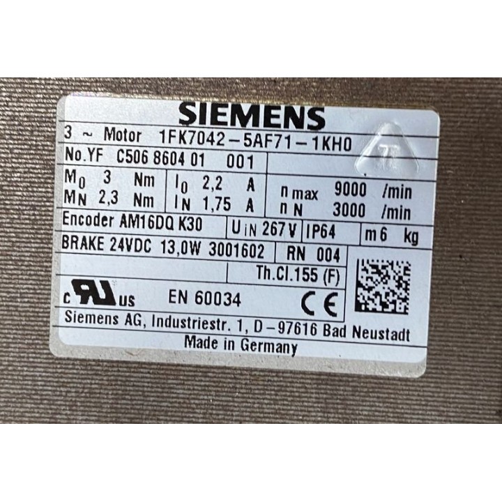Moteur SIEMENS 1FK7042-5AF71-1KH0