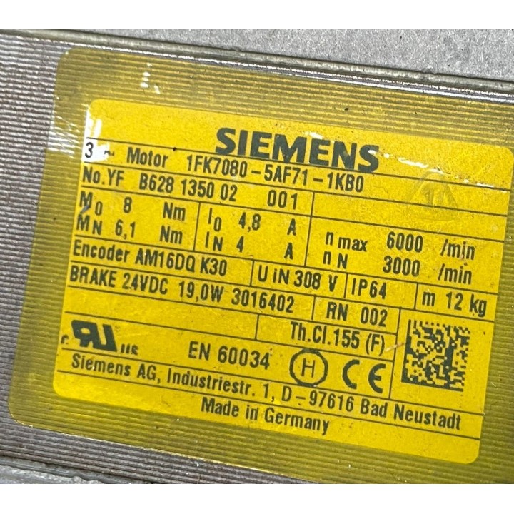 Moteur SIEMENS 1FK7080-5AF71-1KB0