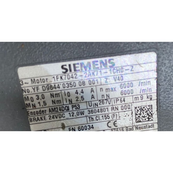 Moteur SIEMENS 1FK7042-2AK71-1CH0-Z Z V41