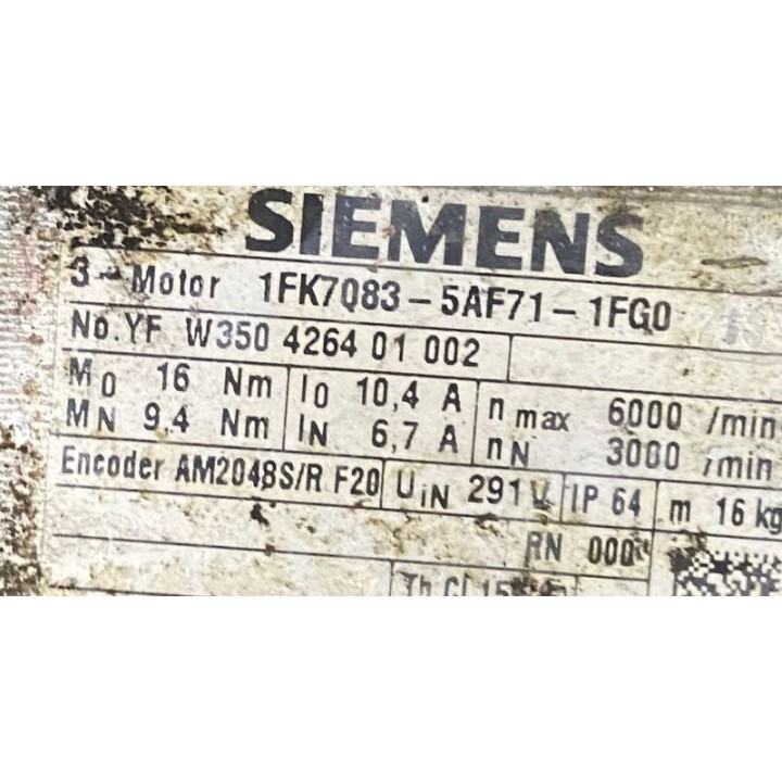 Moteur SIEMENS 1FK7083-5AF71-1FG0