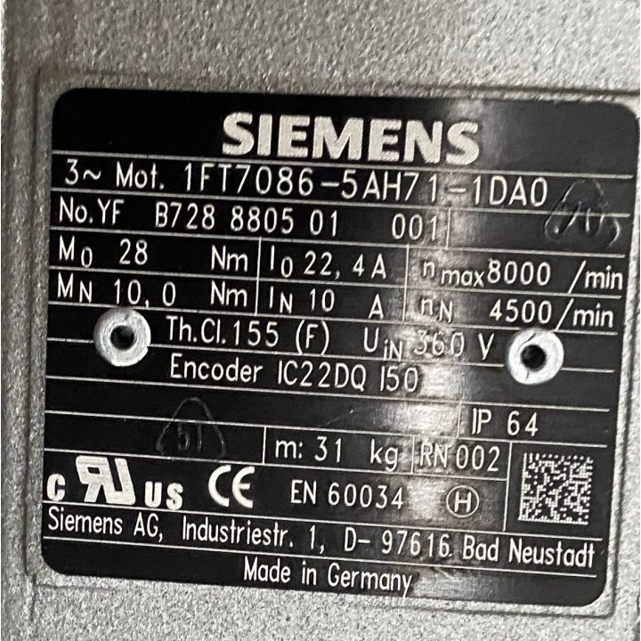 Moteur SIEMENS 1FT7086-5AH71-1DA0